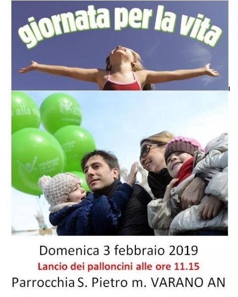 Giornata per la vita 2019 - Fate discepoli tutti i popoli