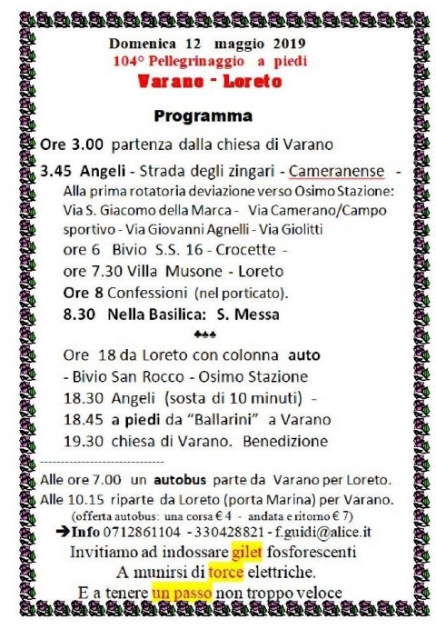 104° Pellegrinaggio Varano-Loreto - Fate discepoli tutti i popoli