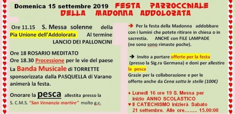 15 settembre - Festa di CASA, con la nostra Madonna Addolorata. - Fate discepoli tutti i popoli